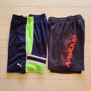 Under Armour boys athletic shorts, 2 pairs